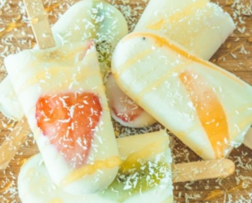 popsicles joghurt honig frombee eis am stiel obst frucht
